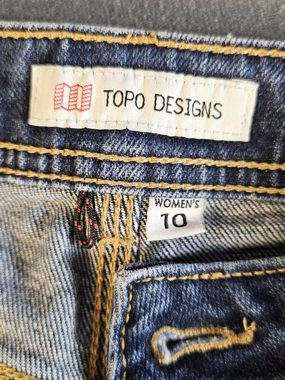 Topo Designs Women's Straight-Leg Jeans in Dark Blue Denim